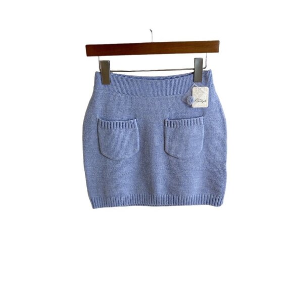 NWT Free People Solid Viola Sweater Mini Periwinkle Combo - Picture 4 of 8